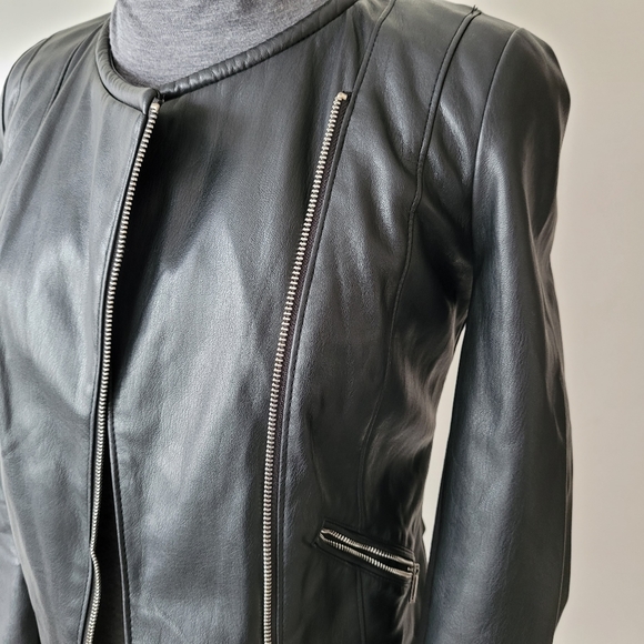 Zara TRF Outerwear Faux Leather Biker Jacket - Picture 4 of 11